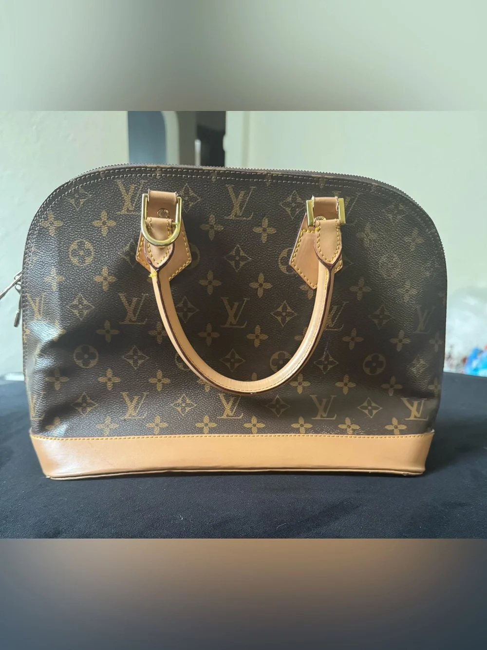 Louis Vuitton Alma PM Monogram M51130 Satchel Handbag Brown & Tan